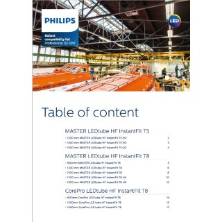 Philips EVG Kompatibilit&auml;tsliste R&ouml;hren