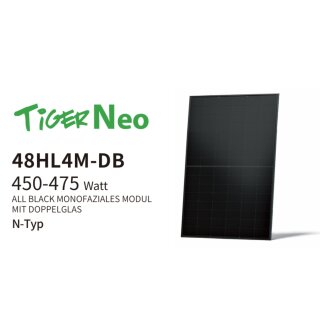 Jinko Solar 460 Watt Tiger NEO 48 Doppelglas monofaziales JKM460N 48HL4M-DB